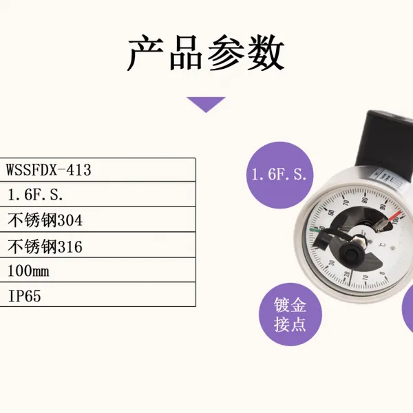 Bimetal Thermometer With Radially Fixed Thread Electrical Contact,electric Contact 316L Stainless Steel 1.6 Precision Electric Contact Thermometer photo-3