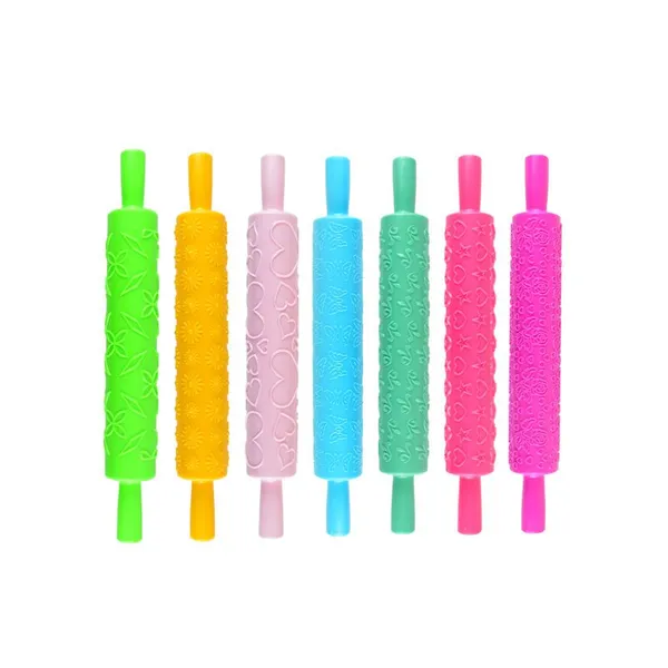Plastic Pattern Cookie Rolling Pin Multi-functional Home DIY Cake Fondant Decorating Embossed Baking Tool photo-5