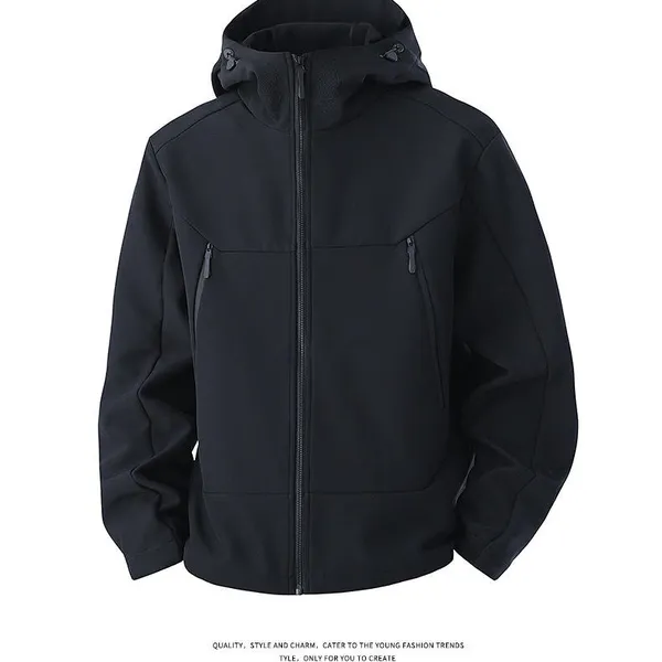 Winter Outdoor Solid Color Three in One Men's and Women's Hooded Waterproof Jacket With Detachable Two-piece Logo Print photo-3