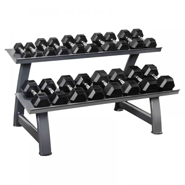 Hexagonal Dumbbell Set With 3 Layer Rack 2.5kg 5kg 7.5kg Rubber Hex Dumbbells photo-5