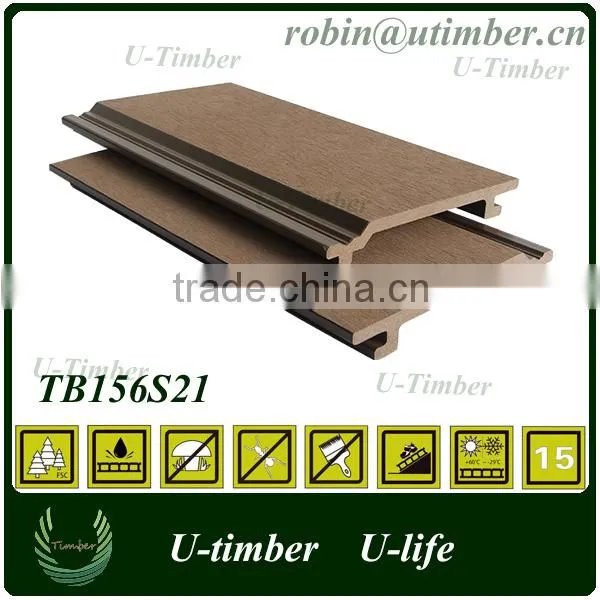 Wood Plastic Composite External WPC Wall Panel 156*21mm photo-2