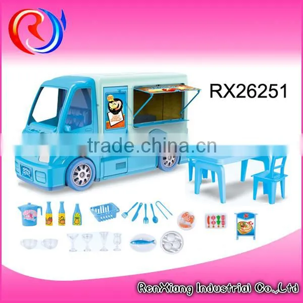 Children Toy Kitchen Tool Set Breakfast Cart Mobile Coffee Cart photo-5