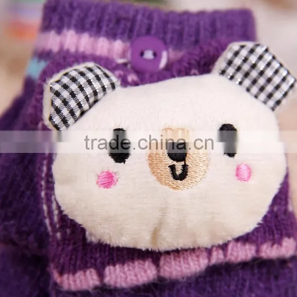 Children Half Finger Lovely Knitted Gloves, Flip Warm Gloves photo-2