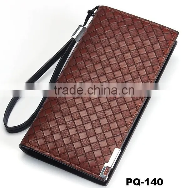 New Arrival 4 Colors Multi-fonction Check Grain Money Clip Wallet Leather For Phone Purse photo-2