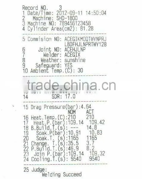 WPR1000 Data Logger for PE Pipe Butt Welding Machine With Printer photo-6