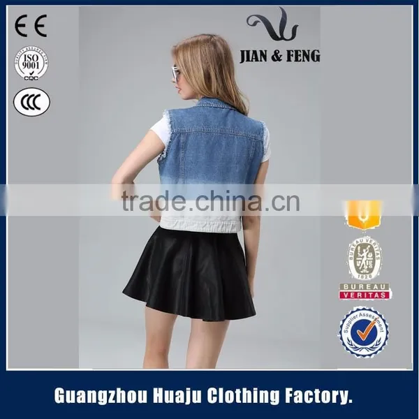 Garment Factory 100% Cotton Fashion Safety Europe Denim Vest Wholesale photo-6