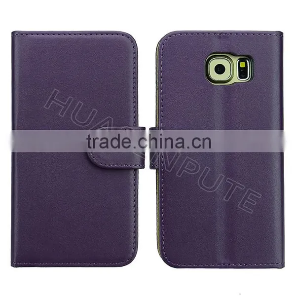 Flip PU Leather Case With Card Slot For Samsung Galaxy S6, Book Style Wallet Case For Galaxy S6 photo-3