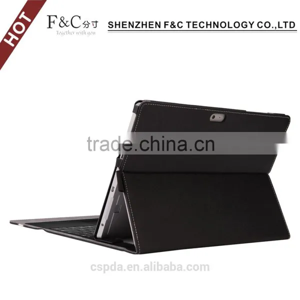 Eco-friendly pu Leather Flip Case for Microsoft Surface Pro 4 With Pen Holder photo-5
