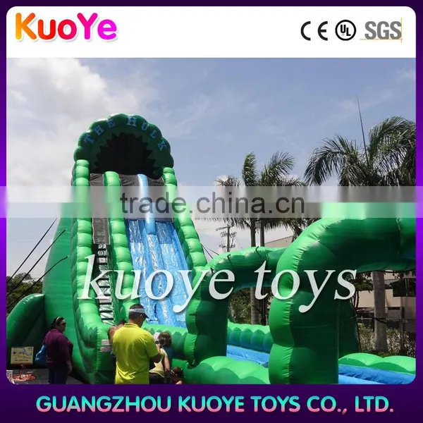55mm Plato PVC Fireproof Inflatable Skyscraper Water Slides With Blue Crush 2 Lane Run photo-4