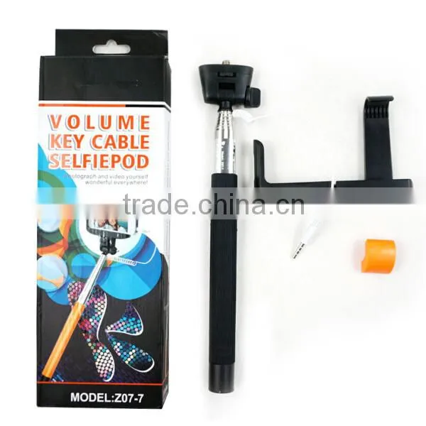 2015 Hot Selling 3 in 1 Professional Universal NO NEED Bluetooth Shutter Monopod Selfie Stick for IPhone