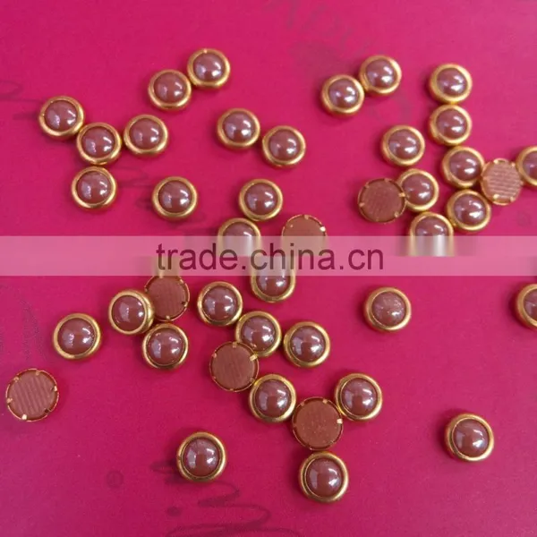 500pcs New Design Ceramic Gems Stone Nail Jewelry With Gold Metal Ring 3mm, 4mm photo-4
