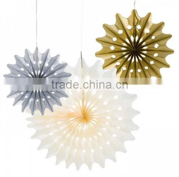 Paper Snow Fans for Christmas Decoration