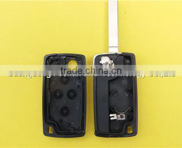 4 Button Flip Folding Remote Key Blank Shell for Peugeot 307 CE0536 photo-5