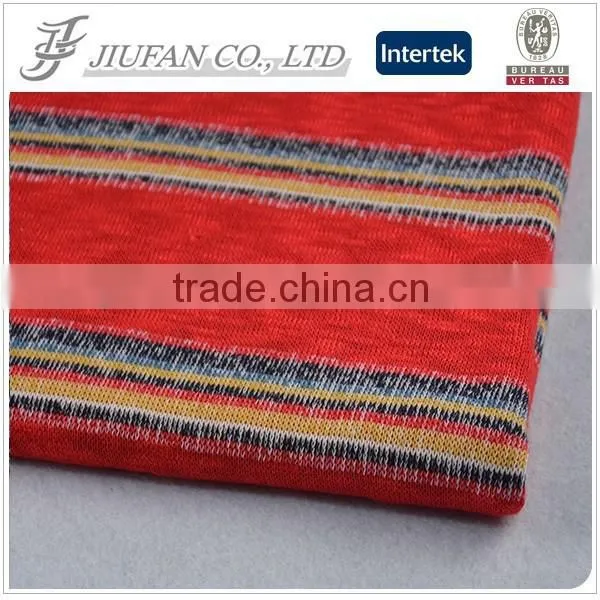Jiufan Textile Soft Touch Multicolor Yarn Dyed Loose Stripe Fabric With Slub Knitted Dress Fabric Suppilers photo-2