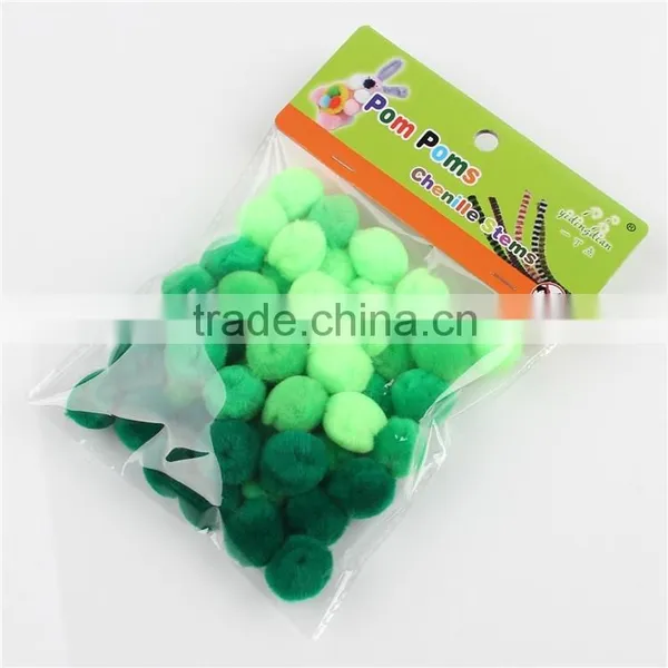 Factory Supply DIY Crafts Green Series Pompoms Toys for Kids or Wedding Party Decoration photo-2