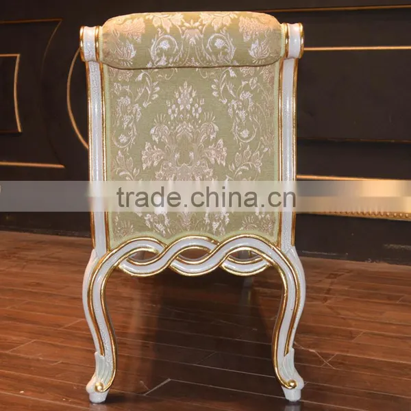 Royal Luxury Bedroom Furniture Baroque Solid Wood Hand Carving Bed End Bench photo-6