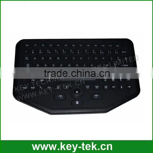 IP68 Ruggedized Sealed Silicone Industrial Military Keyboard With Optical Trackball photo-2