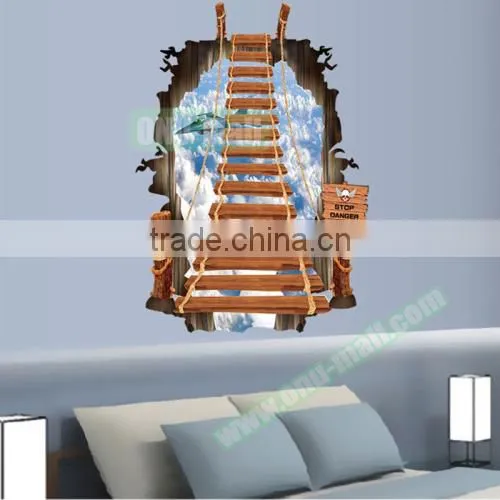 3D Creative Broken Wall Effect Stairway Pattern PVC Wall Sticker photo-4