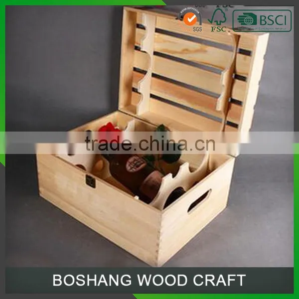 6 Bottles Wood Color Wine Glass Box photo-3