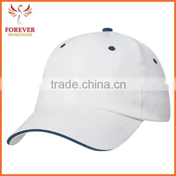 2015 Manufactory Structured Royal Blue Cotton Baseball Cap With Sandwich Visor photo-5
