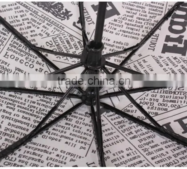 Newspaper Printing Manual Open 3 Section Umbrella photo-5