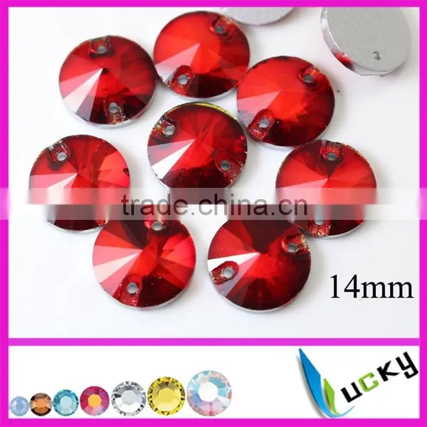 China Highest Quality Cobalt Color Sew on Strass Rhinestones Rivoli Shape Flatback Jewellry Beads With Holes photo-5