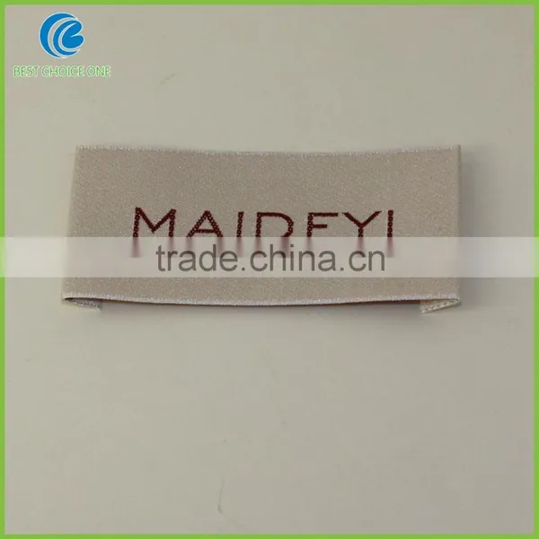 High Grade Custom Woven Labels For Clothing Center Folded Woven Tags photo-2