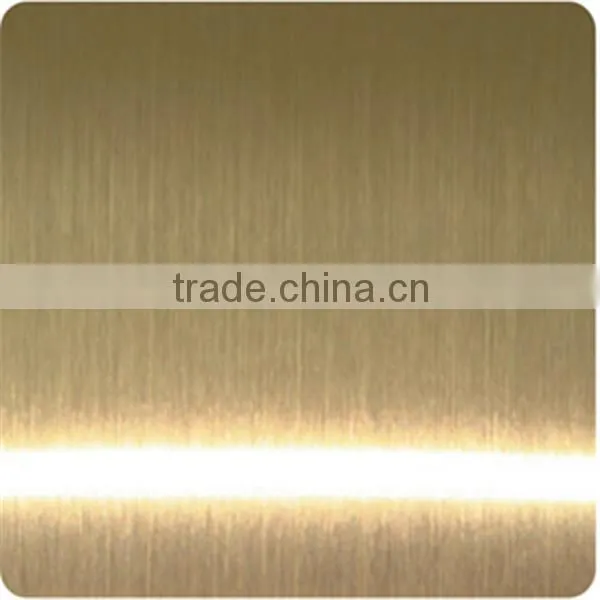 Golden Finishing Good Quality Hairline Stainless Steel Sheet