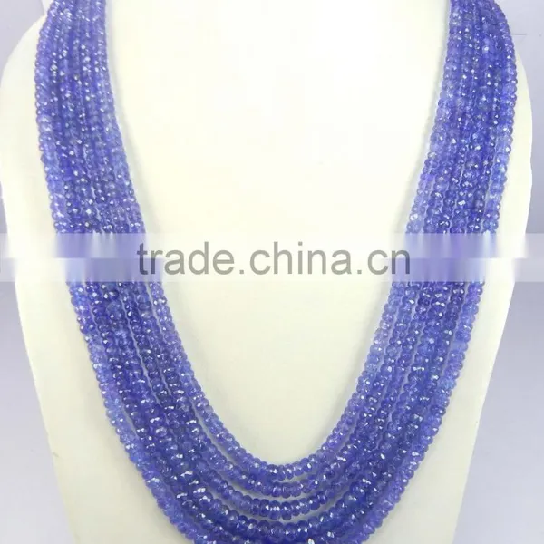 AAA Quality Natural Royal Blue Tanzanite Roundel Faceted Beads, tz Beads photo-3