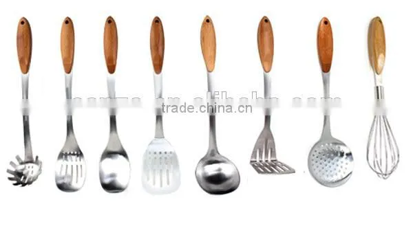 High Quality Stainless Steal Cooking Utensil With Bamboo Handle, Cooking Tools photo-2