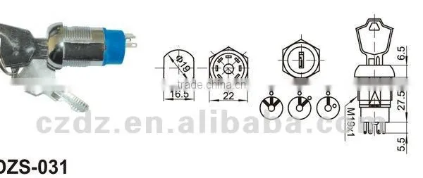 19mm Vending Machine Key Slot Machine Key Switch,12mm Electronic Key Lock Switch photo-5
