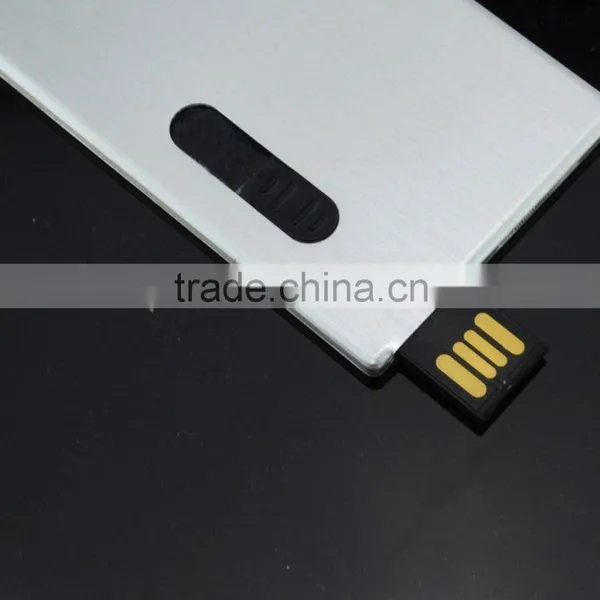 Super Slim Aluminum Material USB Flash Drive Push Button,Grade A Chips Credit Card Business USB Memory Stick Custom Painting photo-2