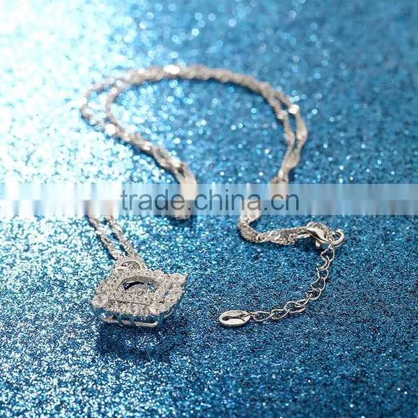925 Sterling Silver Dancing Stone Pendant Necklace SPG912W photo-4