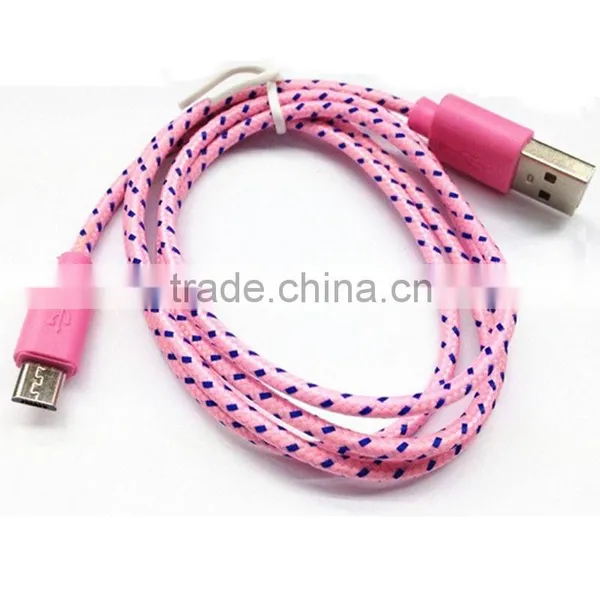 Fabric Braided Micro USB Cable Data Sync and Charger Cable for SAMSUNG HTC Android Phones photo-6