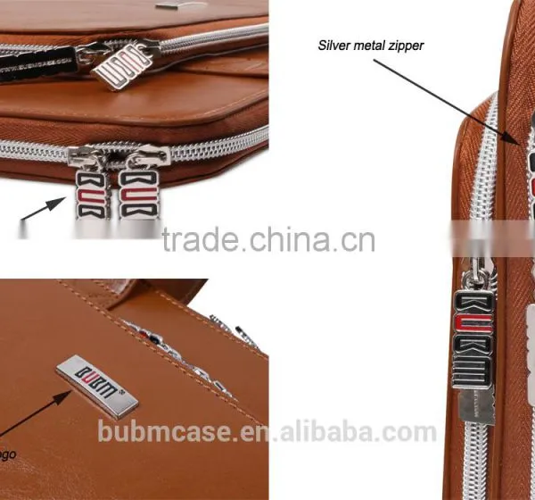 Fashionable PU Leather BUBM BROWN Waterproof Solid Color Tablet Computer Sleeve Case photo-5