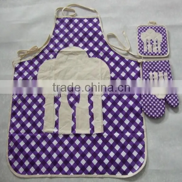 100% Cotton Machine Washable Chef's Cooking or Baking Acanthus Floral Kitchen Apron photo-2