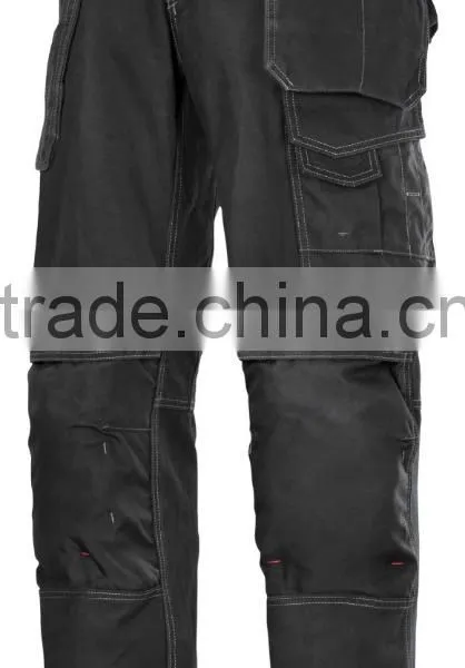 Heavy Duty Black Cordura Work Trousers With Holster Pockets
