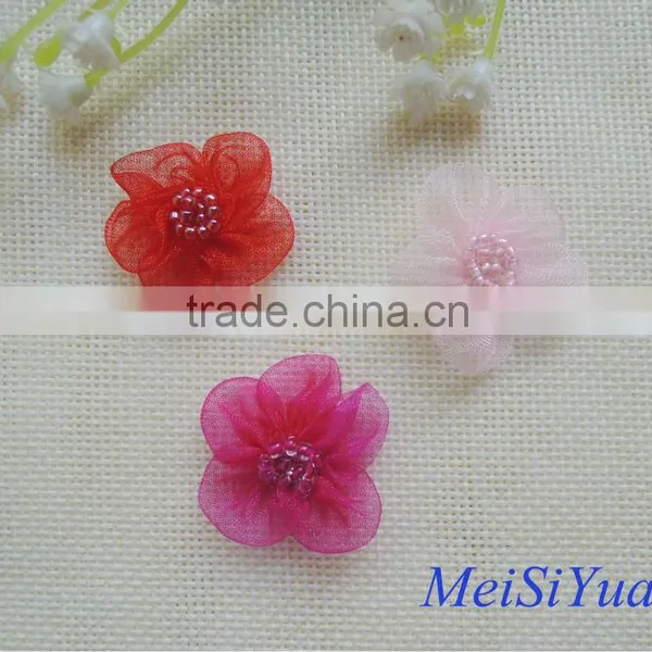 Hot Pink Handmade Organza Ribbon Flower