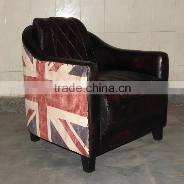 Union Jack Leather Chair,dining Leather Chairs,antique Dining Leather Chairs photo-4