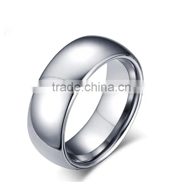 Men Shinny Silver Blank Tungsten Ring photo-4