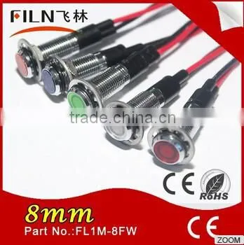 8mm Led Bulbs for Marine Navigation Red Signal Pilot Lamp 12v Indicator Light With Wire photo-5