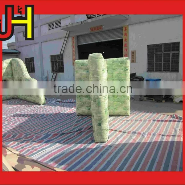 Cheap Green&White T-Shape Wall Inflatable Paintball Bunkers For Sale photo-6