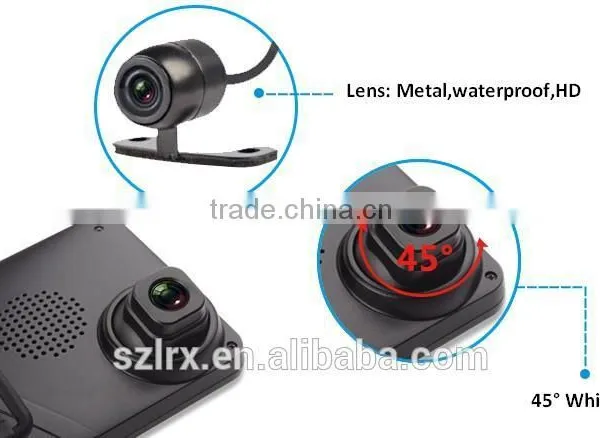 Vasens 168 Rearview Mirror Car DVR 4.3" LCD Hidden Dual Lens HD 720p Cycle Recording Car Dashboard Camera photo-2
