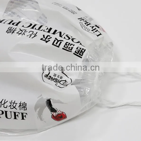 Cotton Puff Plastic Drawstring Bag for Cosemtic photo-6
