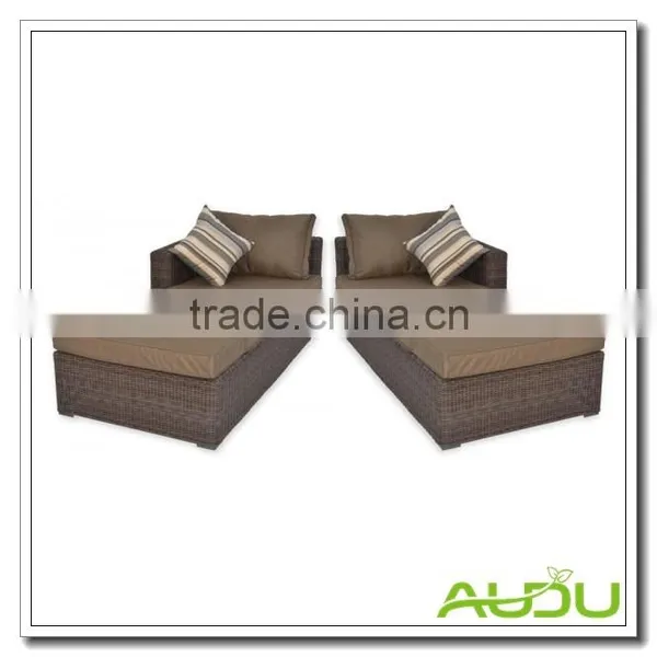 Audu Grey Round Weave Sun Lounger Set photo-2