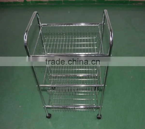 Vivinature Kitchen Metal Wire Basket Display Rack Trolley Chrome Plating photo-5