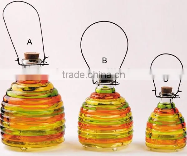 Three Size and Colorful Glass Bee / Pest / Insects Catcher photo-3