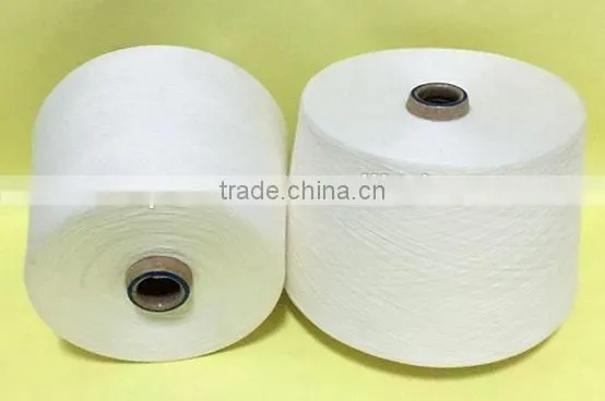 100%Raw White Cotton Polyester Blended Yarn for Knitting photo-2