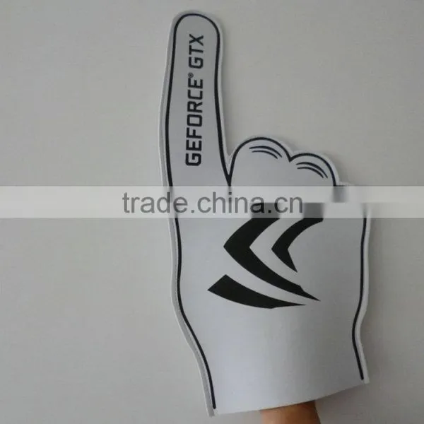 White Big Cheering Hand Gloves With Logo Print photo-2