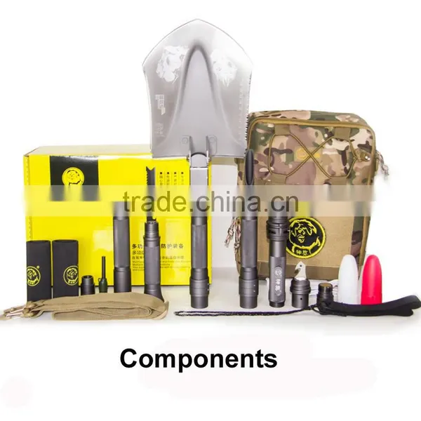 Automobile Safety Escape Tool Kit Multifunction Shovel With Hammer Knife Torch Axe Hoe photo-6